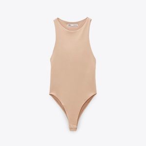 Zara Halterneck bodysuit in Nude